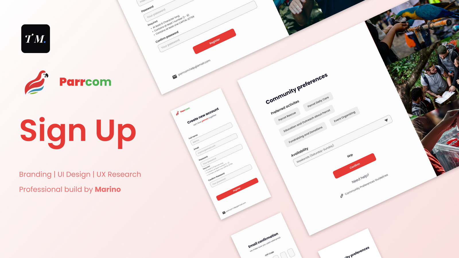 UI/UX Redesign for Parrcom Community